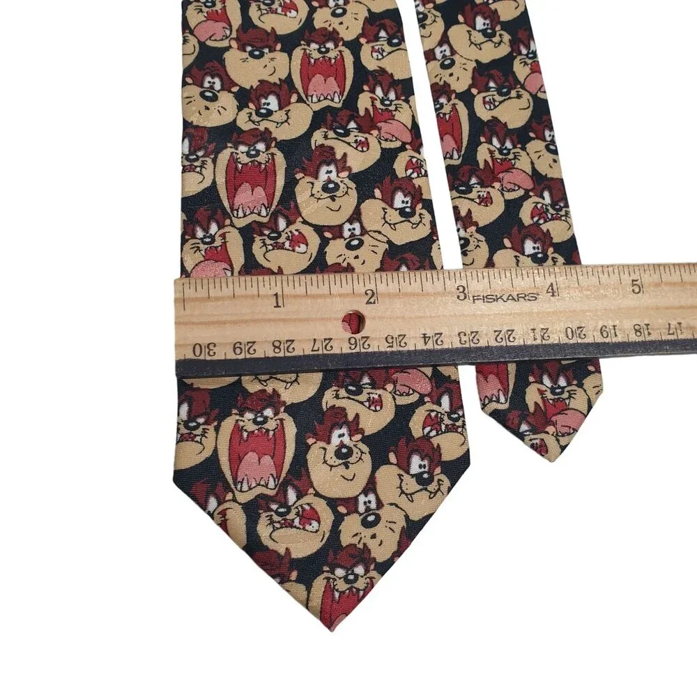 Looney Tunes Taz Junior Necktie 1997 Cartoon Novelty Skinny Slim Work Gift